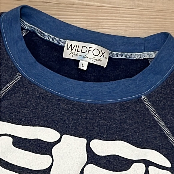 Wildfox Navy Blue Inside Out Skelton Skull Soft Fleece Retro Jumper Sweater - Picture 6 of 10